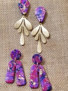 Handcrafted clay earrings